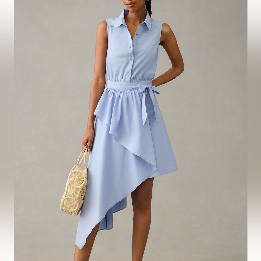 NWT Maeve (Anthropologie) asymmetrical sleeveless shirt dress